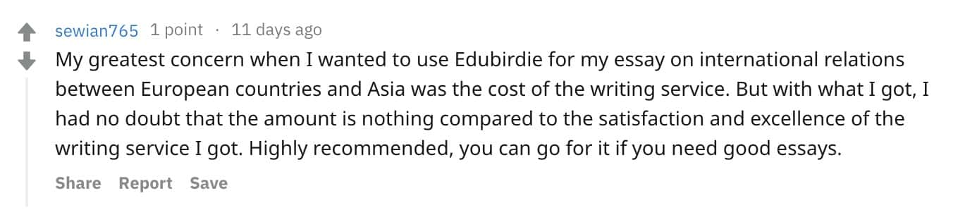 Edubirdie Review - Reddit